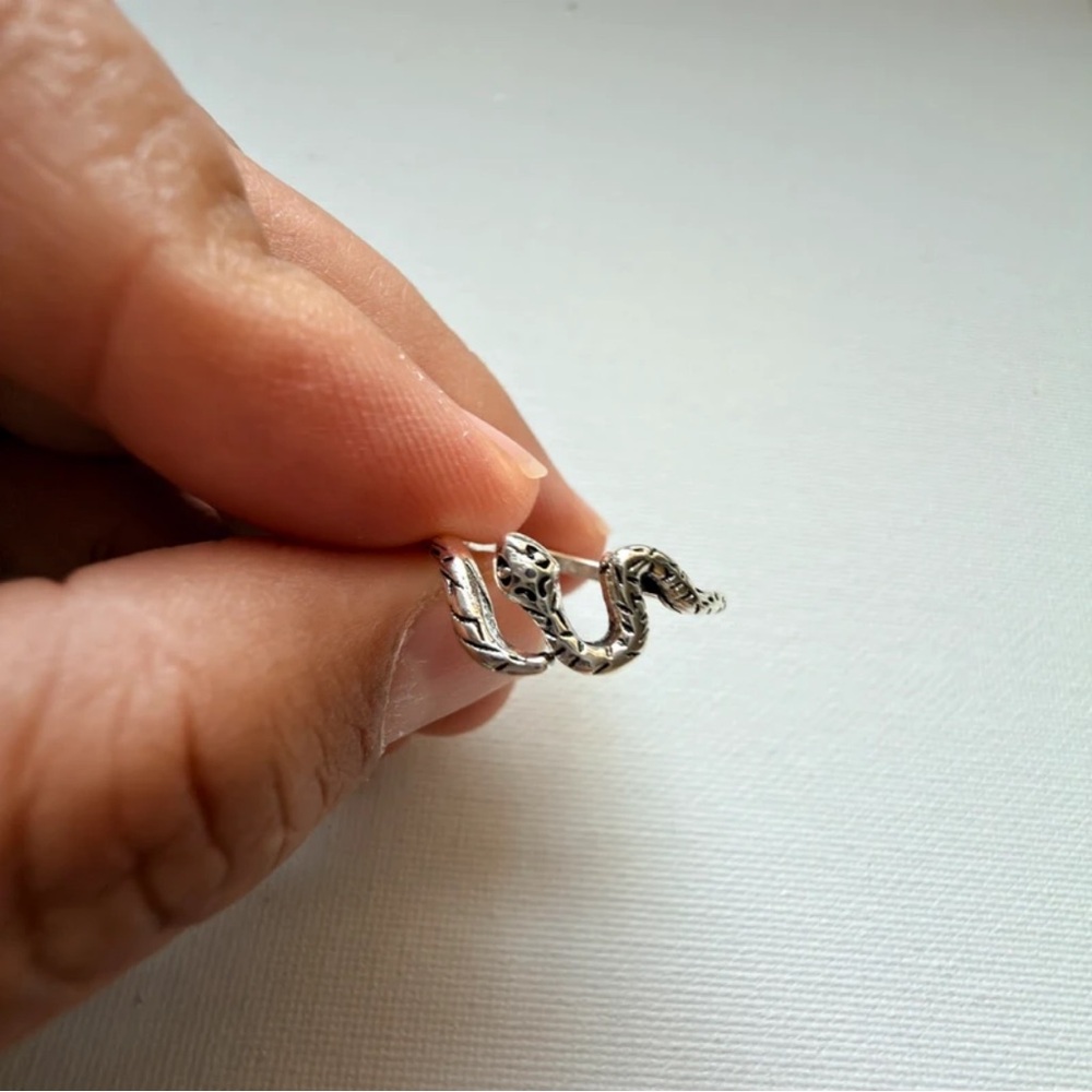 Sterling-Style Silver Snake Wrap Ring — Silver